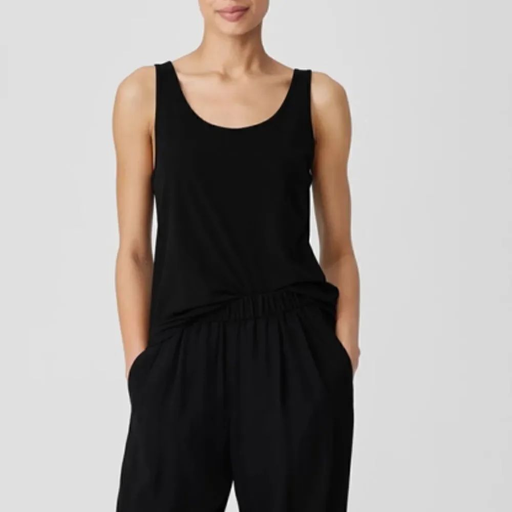 Eileen Fisher Stretch Jersey Scoop Neck Tank Top Size XS